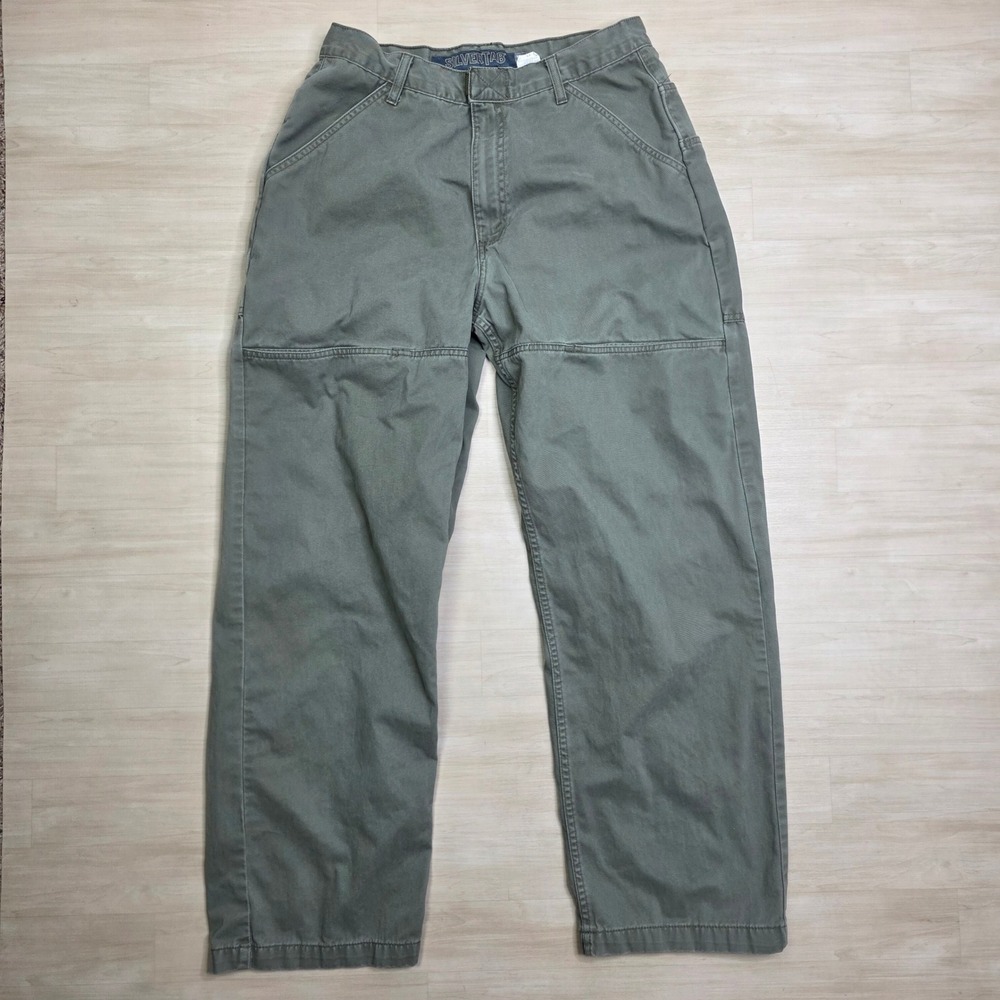 Levis SilverTab Baggy Knee Cargo Pants Olive Green Mens 30 x 31 Cotton 90s